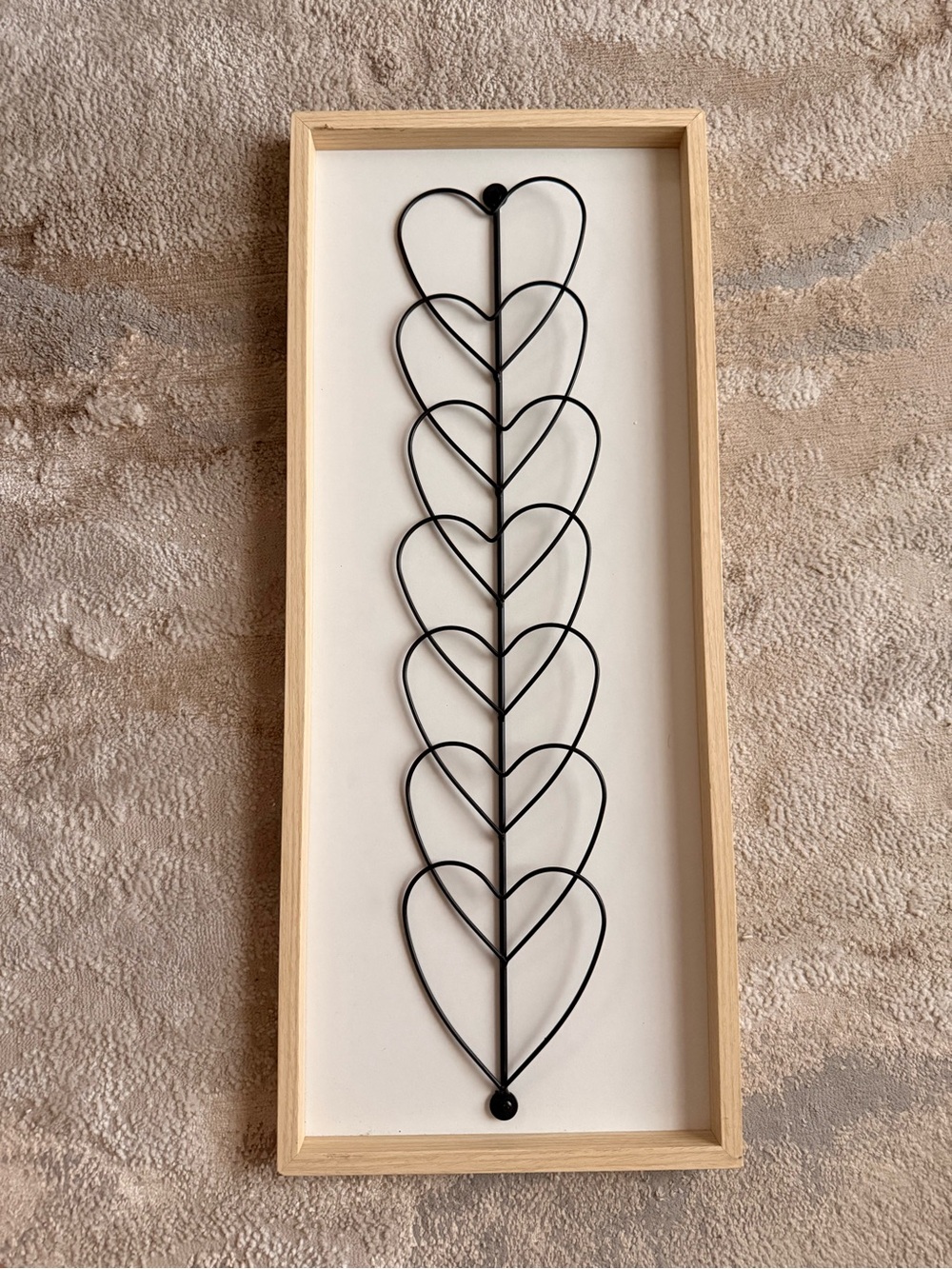 Wire Heart Vine Wall Art in Wood Shadowbox Frame